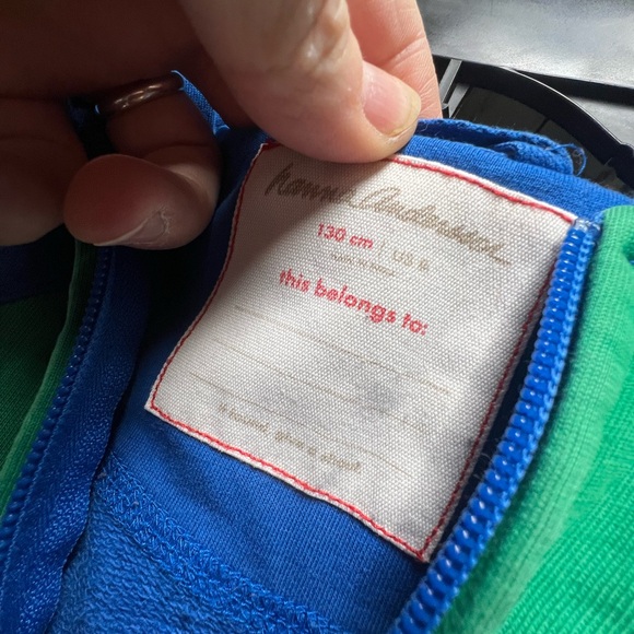 Sz8 Hanna Andersson Colorful Patchwork Hoodie Play Condition - Picture 6 of 9